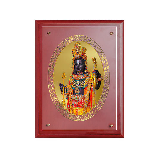 Diviniti 24K Gold Plated Foil Ram Lalla Photo Frame for Home & Decor, Puja Room, Wall Hanging, Tabletop, Workshop, Gift MDFS3 (30.2x22.7)