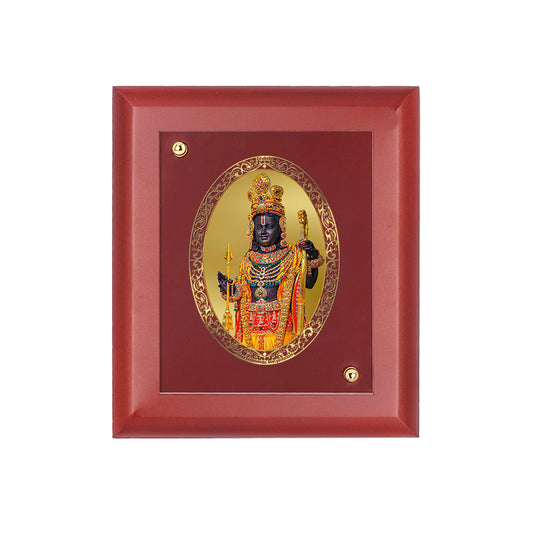 DIVINITI 24K Gold Plated Foil Ram Lalla Photo Frame Idol for Home Decor, Table Top, Wall Hanging, Puja Room & , Gift|MDF Size 1 (16.7x14.2 CM)