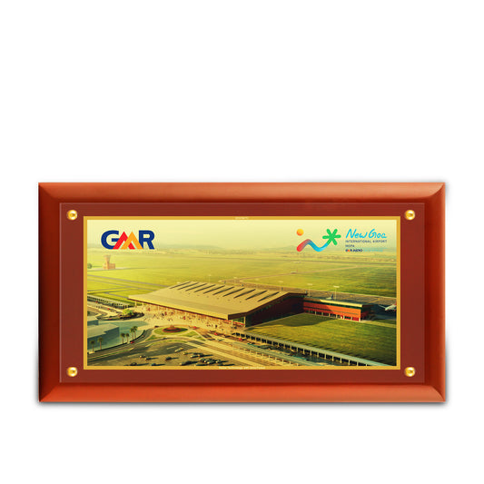 Customized MDF Memento With Image Printed on 24K Gold Plated Foil For Corporate Gifting