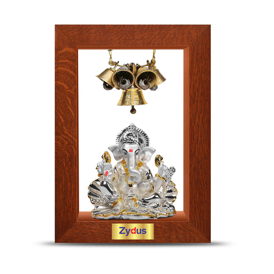 Customized 3D Memento with 999 Silver Plated Ganesha Idol For Corporate Gifting