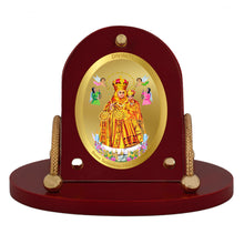 Load image into Gallery viewer, Diviniti 24K Gold Plated Lady of Health Frame for Car Dashboard, Home Decor, Table &amp; Office| MDF 7D+ Royal Car Frame with 24K Gold Plated Foil| Religious Frame for Puja, Festival Gift (8 CM x 9 CM)
