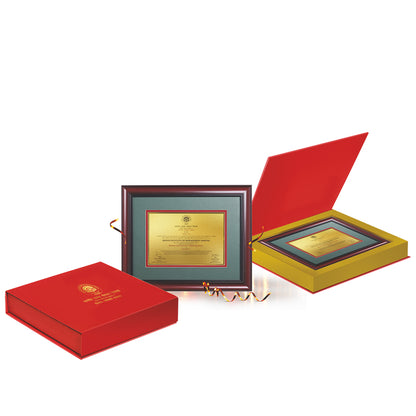 Customized Heritage Certificate with Matter Printed On 24K Gold Plated Foil For University Students