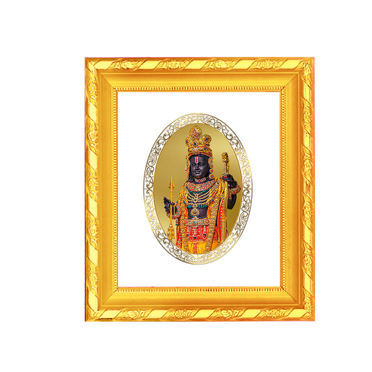 DIVINITI 24K Gold Plated Foil Ram Lalla Photo Frame for Home & Office Decor, Wall Hanging, Table Top, Puja Room & Gift DG 103 Size 1 (15.3x14.9 CM)