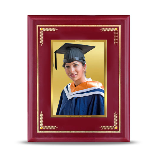 Diviniti 24K Gold Plated Customized Photo Frame Home & Office Decor, Tabletop, Puja Room, Workshop, Gift Items | MDFS2 (20x16 CM)