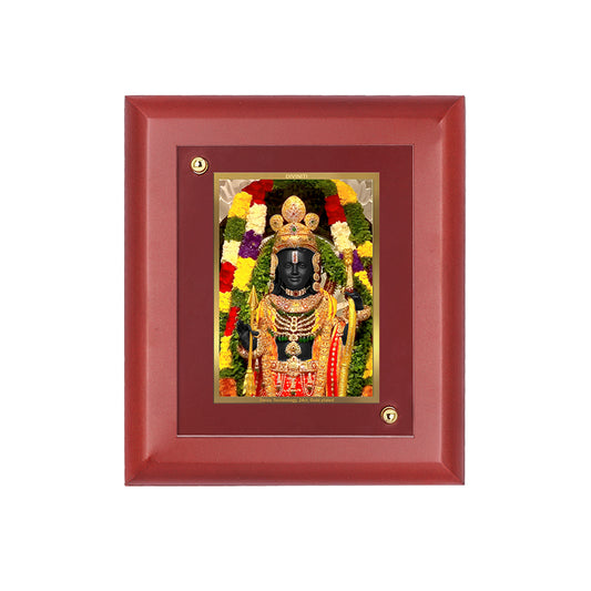 DIVINITI 24K Gold Plated Foil Ram Lalla Photo Frame for Tabletop, Home Decor, Puja Room, Wall Hanging, Workshop, Gift MDFS3 (30.2x22.7)