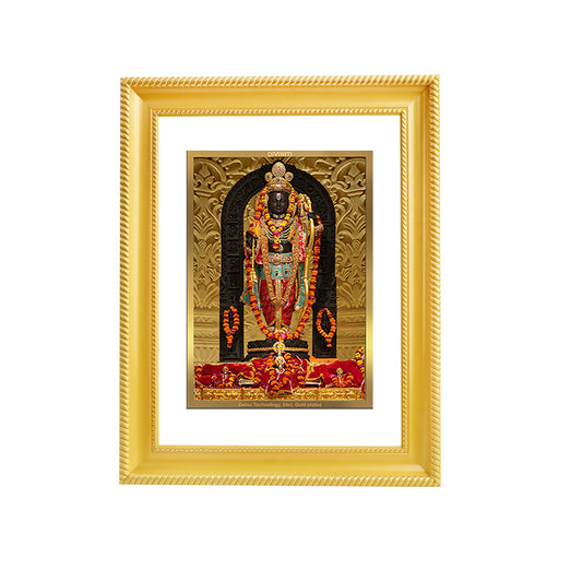 Diviniti 24K Gold Plated Ram Lalla Photo Frame For Home Decor Showpiece, Wall Decor, Table, Puja Room & Gift DG056S3 (27.6X35.4 CM)