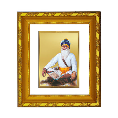 DIVINITI 24K Gold Plated Foil Baba Deep Singh Photo Frame for Living Room, Festival Gift DG 103 Size 1 (15.3x14.9 CM)