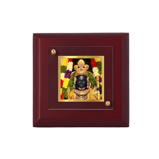 Diviniti 24K Gold Plated Ram Lalla Photo Frame Symbol of Divine Love for Home & Office Decor Showpiece, Tabletop, Puja Room, Gift | MDF Size 1A (9.9x9.9 CM)