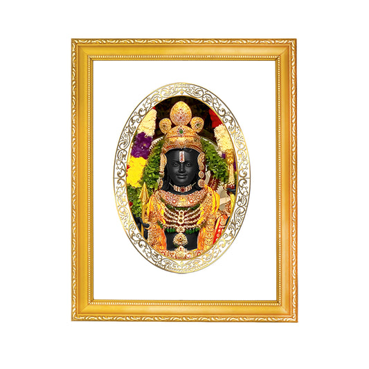 DIVINITI 24K Gold Plated Foil Lord Ram Lalla Luxury Wall Photo Frame Idol for Home Decor, Puja Room, Workshop, Premium Gift | DG101 Size 2 (22.6x18.4 CM)