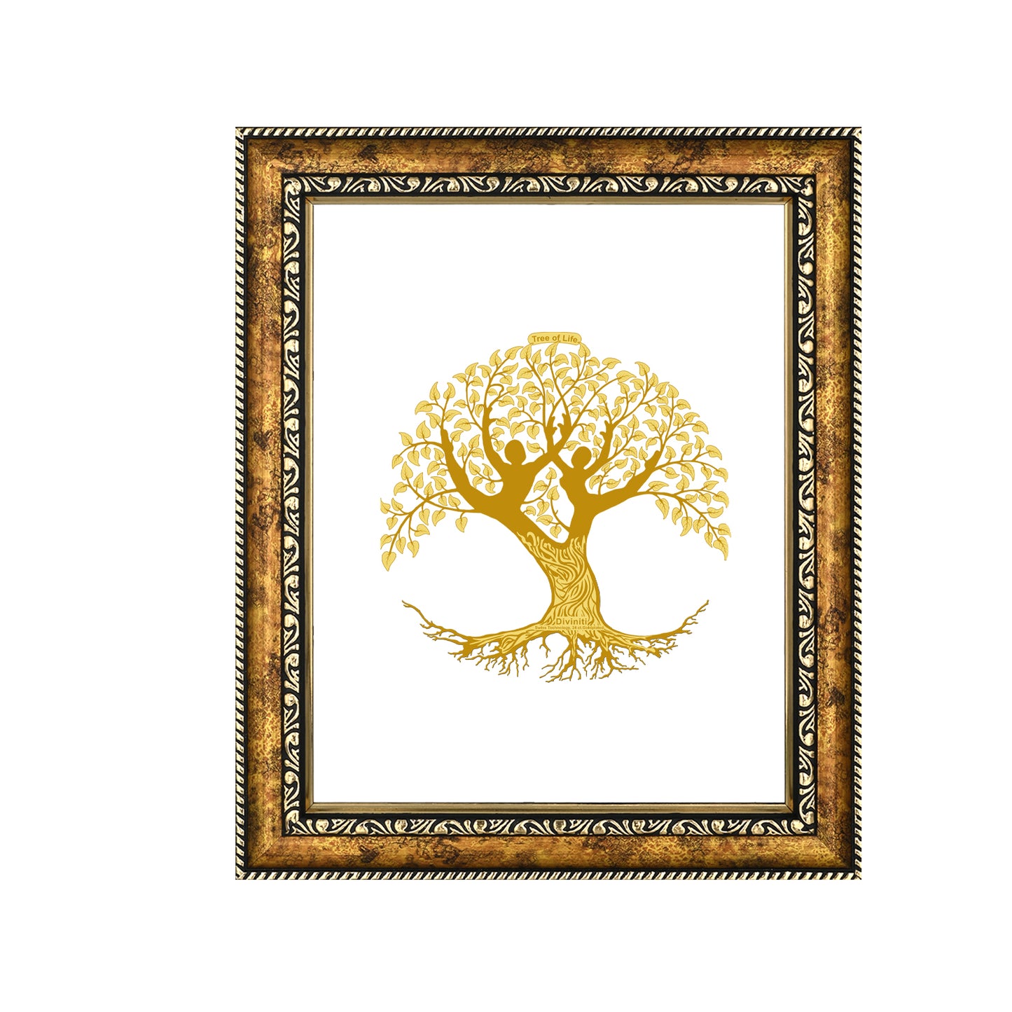 Diviniti 24K Gold Plated Tree of Life Photo Frame For Home Decor & Wall Hanging (28 CM X 23 CM)