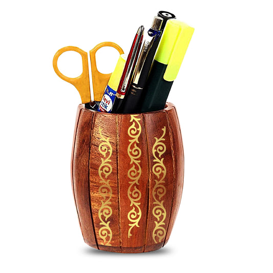 Customized Pen Holder With Gold Colored Design For Corporate Gifting