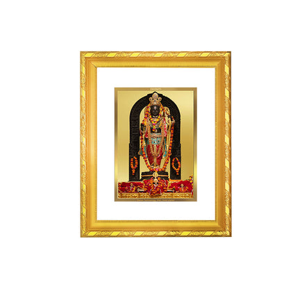 DIVINITI 24K Gold Plated Foil Lord Ram Lalla Wooden Photo Frame Idol for Puja Room, Home Wall Decor, Workshop, Table Top, Gift | DG103 Size 2 (22.6x18.4 CM)