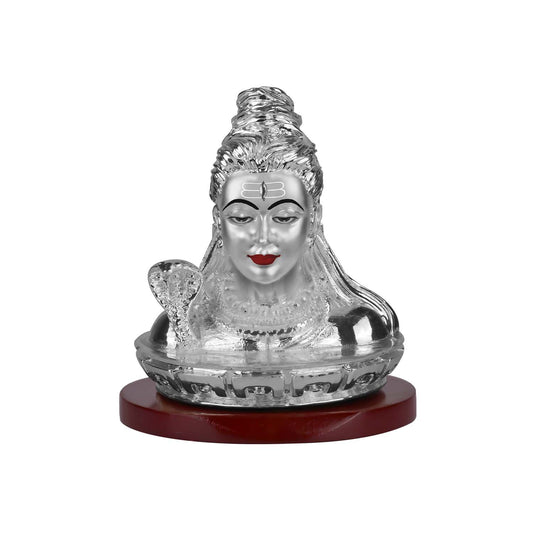 Diviniti 999 Silver Plated Shiva Idol for Home Decor Showpiece (7.5 X 5.5 CM)