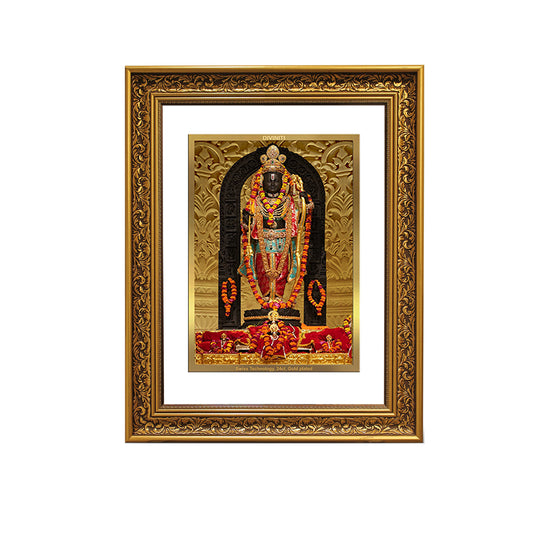 Diviniti 24K Gold Plated Ram Lalla Photo Frame For Home Decor Showpiece, Wall Hanging Decor, Puja Room & Gift (56 X 71 CM)