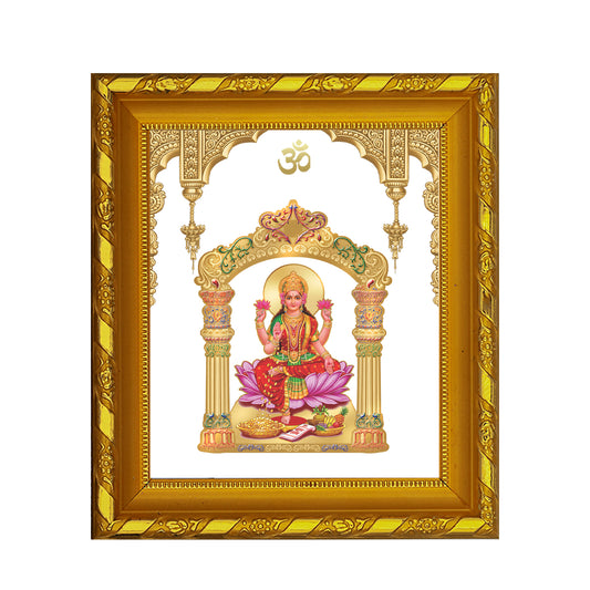 DIVINITI 24K Gold Plated Foil Laxmi Mata Photo Frame for Home & Office Decor, Table DG 103 Size 1 (15.3x14.9 CM)