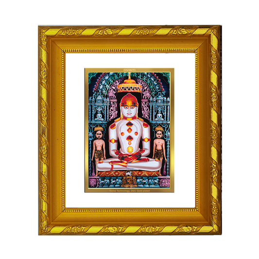 DIVINITI 24K Gold Plated Foil Adinath Photo Frame for Home Decor Showpiece, Festival Gift DG 103 Size 1 (15.3x14.9 CM)