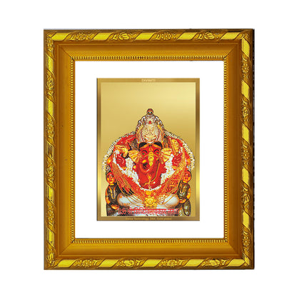 DIVINITI 24K Gold Plated Foil Siddhivinayak Photo Frame for Home Decor, Festive Gift, Puja DG 103 Size 1 (15.3x14.9 CM)