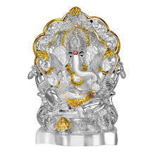 Load image into Gallery viewer, Diviniti 999 Silver Plated Ganesha Idol for Home Decor Showpiece (11.5 X 8.5 CM)
