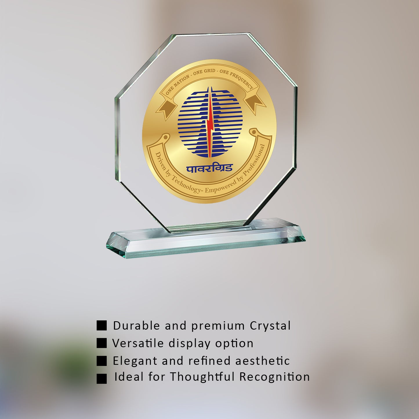 Customized Crystal Trophy with Matter Printed For Corporate Gifting