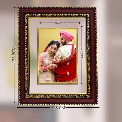 Diviniti Photo Frame With Customized Photo Printed on 24K Gold Plated Foil| Personalized Gift for Birthday, Marriage Anniversary & Celebration With Loved Ones|DG 105 S2  (9 CM X 13.5 CM)