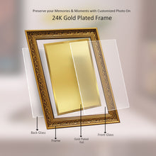 Load image into Gallery viewer, Diviniti Photo Frame With Customized Photo Printed on 24K Gold Plated Foil| Personalized Gift for Birthday, Marriage Anniversary &amp; Celebration With Loved Ones|DG 093 Size 8
