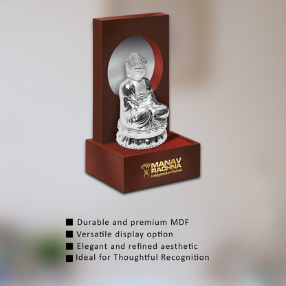 Customized MDF Memento With 999 Silver Plated Idol For Corporate Gifting