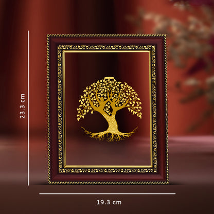 Diviniti 24K Gold Plated Tree of Life Photo Frame For Home Decor & Wall Hanging (20.8 CM X 16.7 CM)