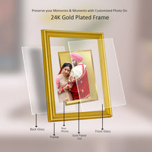 Load image into Gallery viewer, Diviniti Photo Frame With Customized Photo Printed on 24K Gold Plated Foil| Personalized Gift for Birthday, Marriage Anniversary &amp; Celebration With Loved Ones|DG 056 S3
