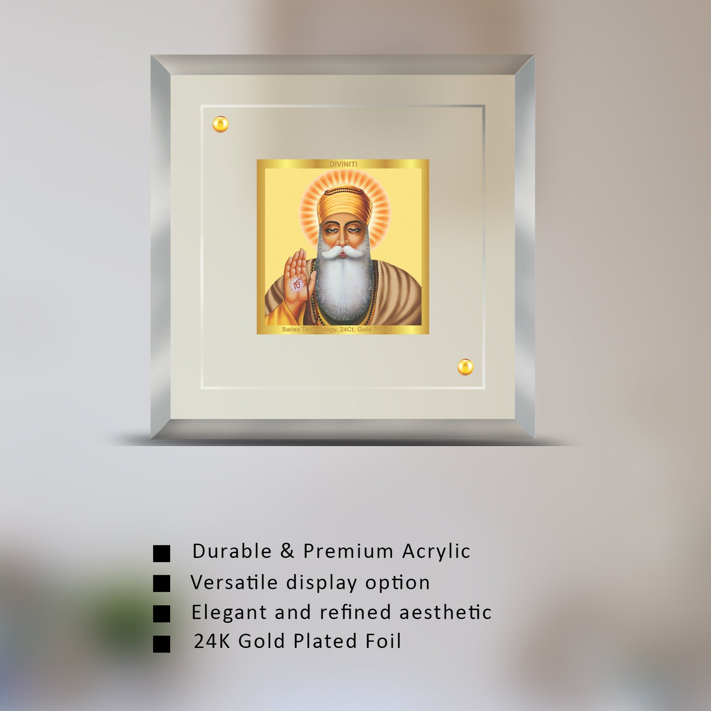 24K Gold Plated Guru Nanak Customized Photo Frame For Corporate Gifting