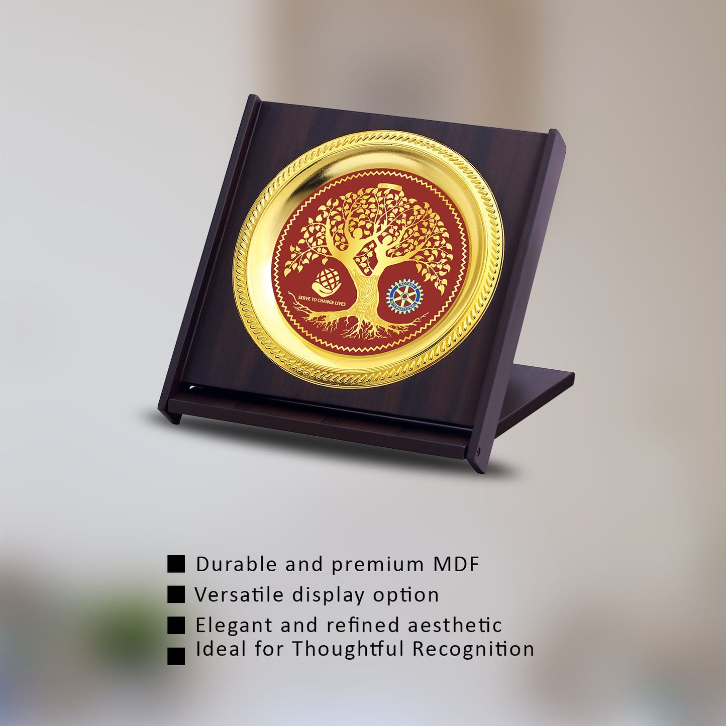 Customized MDF Memento With Image Printed on Metal Plate For Corporate Gifting