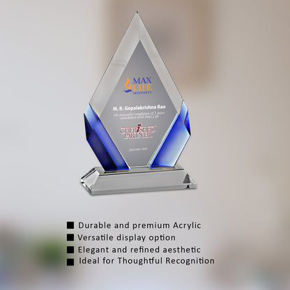 Customized Acrylic Trophy with Matter Printed For Corporate Gifting