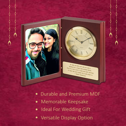 Diviniti Customized MDF Memento with Photo & Watch For Wedding Gift