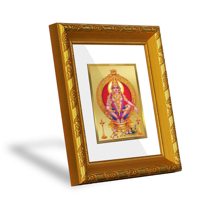 DIVINITI 24K Gold Plated Ayyappan Photo Frame For Home Wall Decor, Puja Room, Gift  DG 103 S1 (15.3x14.9 CM)