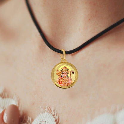 Diviniti 24K Gold Plated Ram Sita & Hanuman 18MM Double Sided Pendant For Men, Women & Kids