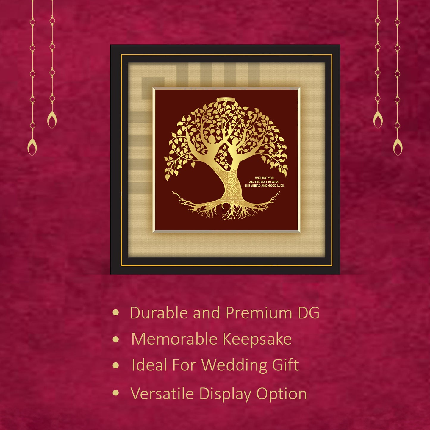 24K Gold Plated Tree of Life Diviniti Customized Memento For Wedding Gift