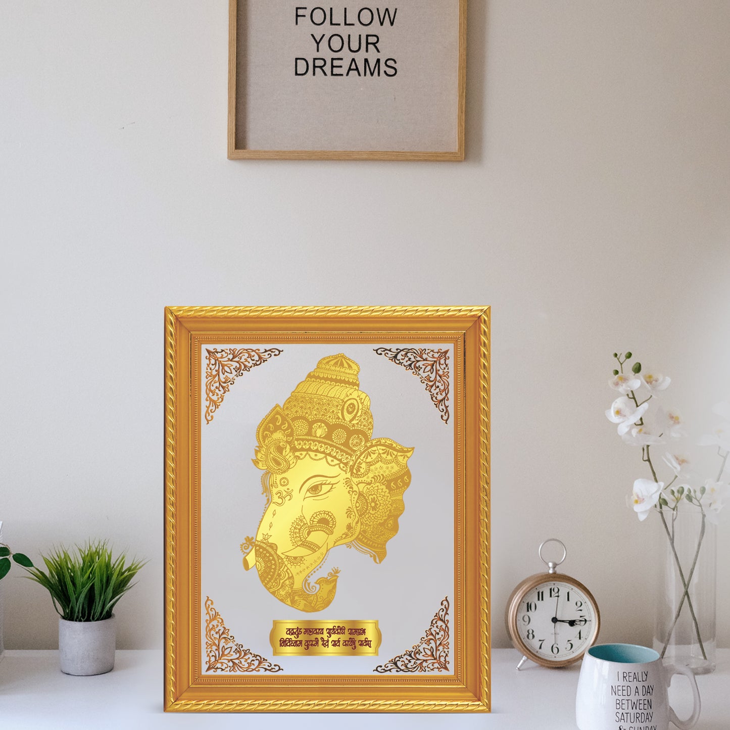 24K Gold Plated Ganesha Customized Photo Frame For Corporate Gifting