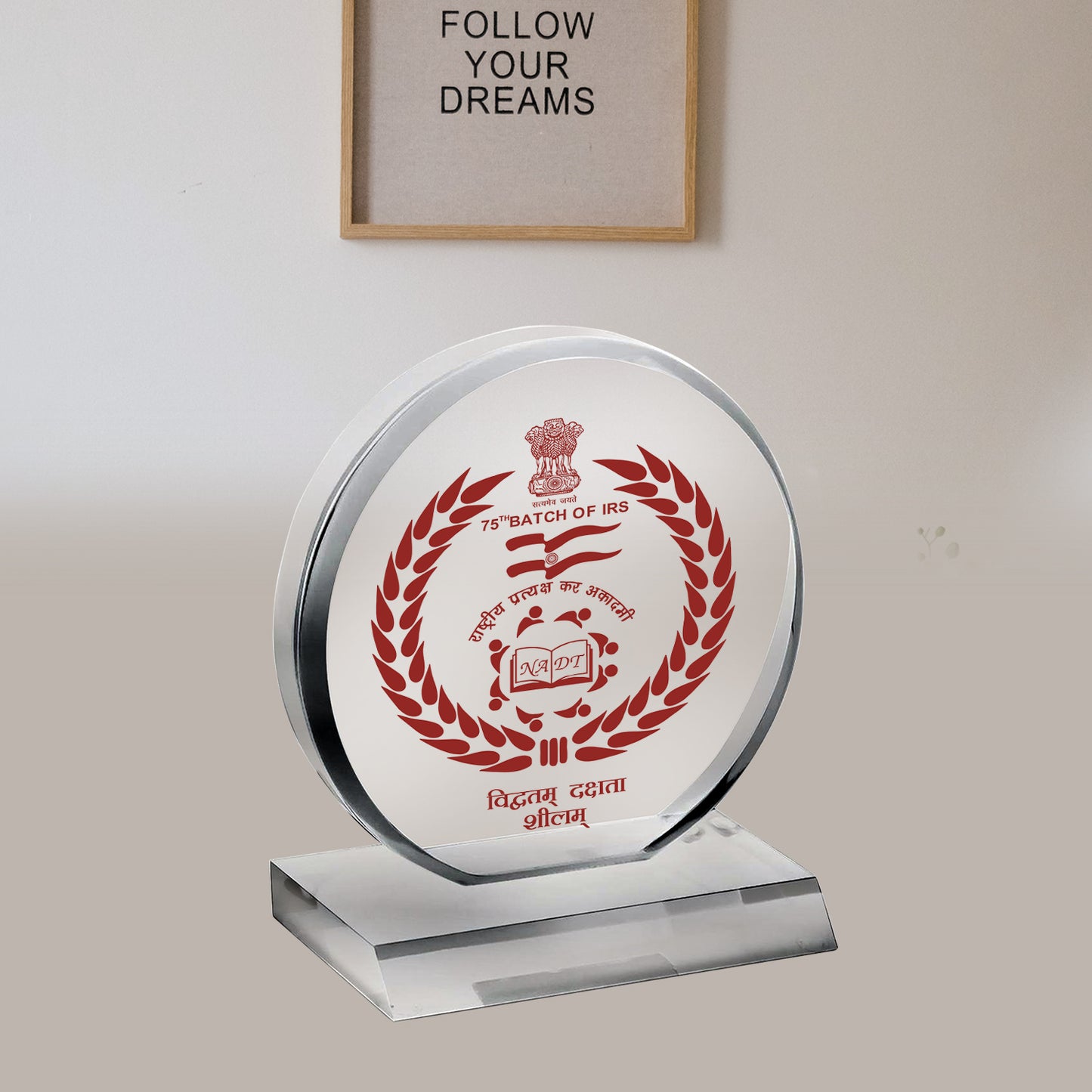 Customized Crystal Trophy with Matter Printed For Corporate Gifting