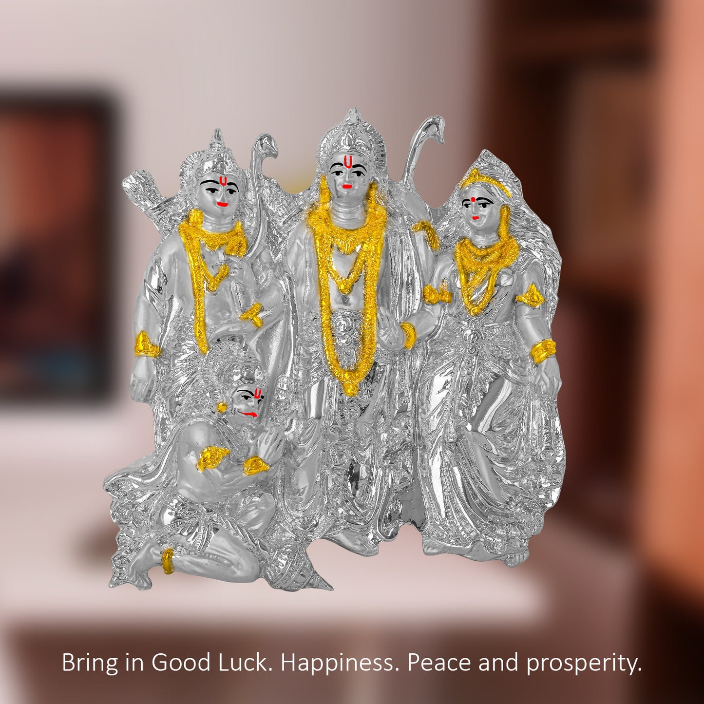 Diviniti Ram Darbar Idol for Home Decor| 999 Silver Plated Sculpture of Ram Darbar| Idol for Home, Office, Temple & Table Decoration| Religious Idol For Prayer, Gift