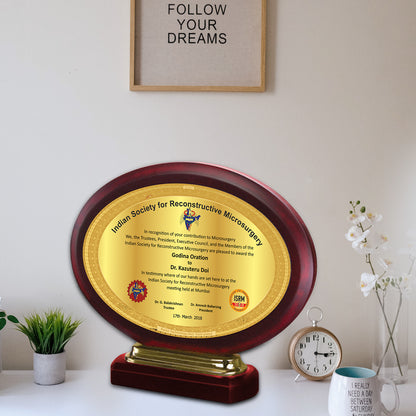 Customized MDF Memento With Matter Printed on 24K Gold Plated Foil For Corporate Gifting