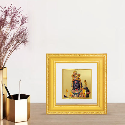 DIVINITI 24K Gold Plated Lord Ram Lalla Photo Frame Idol for Home Wall Decor, Puja Room, Wall Hanging, Table Top, Gifts Item|DG101S1A (10x10 CM)