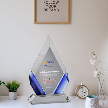 Customized Acrylic Trophy with Matter Printed For Corporate Gifting