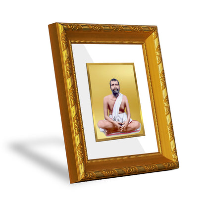 DIVINITI 24K Gold Plated Foil Ram Krishna Spiritual Photo Frame for Home Wall Decor, TableTop DG 103 Size 1 (15.3x14.9 CM)