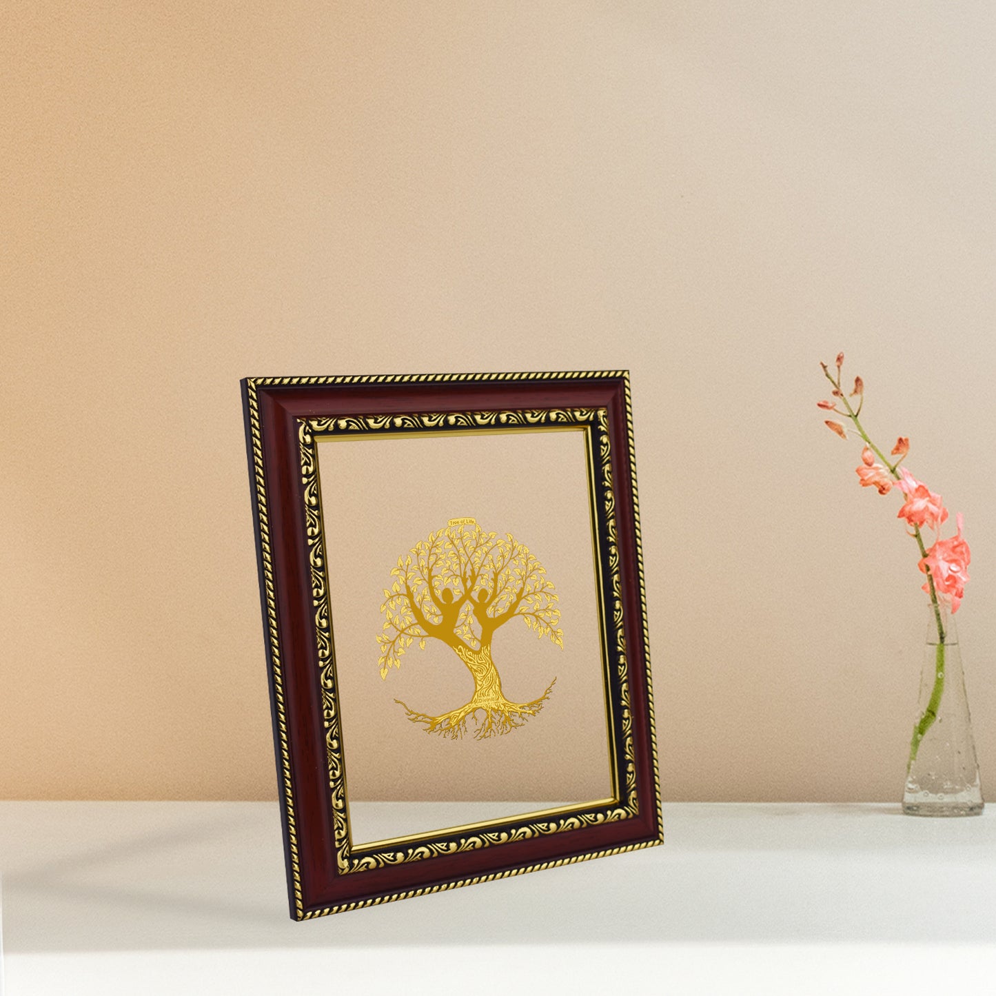 Diviniti 24K Gold Plated Tree of Life Photo Frame For Home Decor & Wall Hanging (20.8 CM X 16.7 CM)