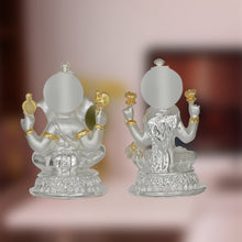 Load image into Gallery viewer, Diviniti 999 Silver Plated Lakshmi Ganesha Idol For Home Decor, Table Decor, Puja, Gift (10.5 x 5.5 CM)
