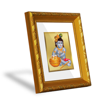 DIVINITI 24K Gold Plated Foil Bal Gopal Photo Frame for Home Decor Showpiece, Wall Decor DG 103 Size 1 (15.3x14.9 CM)