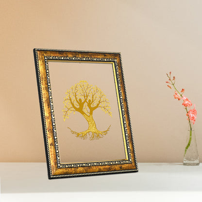 Diviniti 24K Gold Plated Tree of Life Photo Frame For Home Decor & Wall Hanging, Table Top, Puja Room & Gift DG113S3 (27.6X35.4 CM)