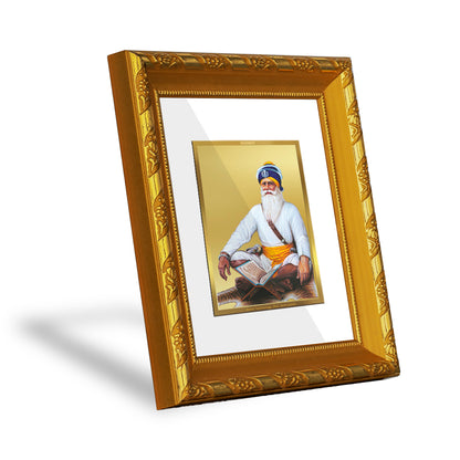 DIVINITI 24K Gold Plated Foil Baba Deep Singh Photo Frame for Living Room, Festival Gift DG 103 Size 1 (15.3x14.9 CM)