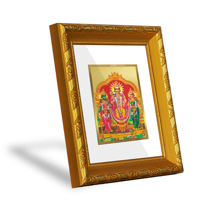 DIVINITI 24K Gold Plated Foil Murugan Valli Wall Photo Frame for Home Decor, TableTop DG 103 Size 1 (15.3x14.9 CM)