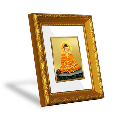 DIVINITI 24K Gold Plated Foil Buddha Religious Photo Frame for Home Decor, Office, TableTop DG 103 Size 1 (15.3x14.9 CM)