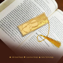 Load image into Gallery viewer, Customized 24K Gold Plated Bookmark For Corporate Gifting
